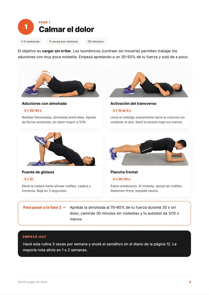 Fase 1: calmar el dolor